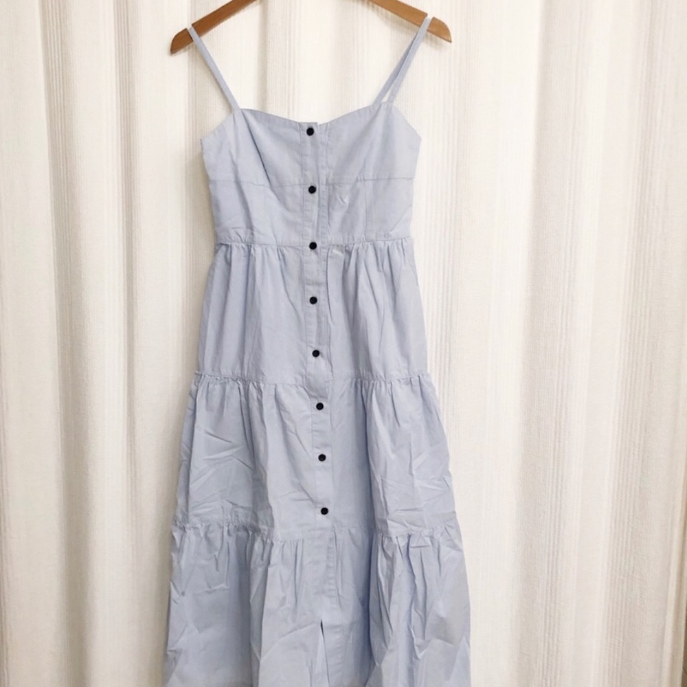 Solid & Striped Button Up Tiered Midi Dress - image 7